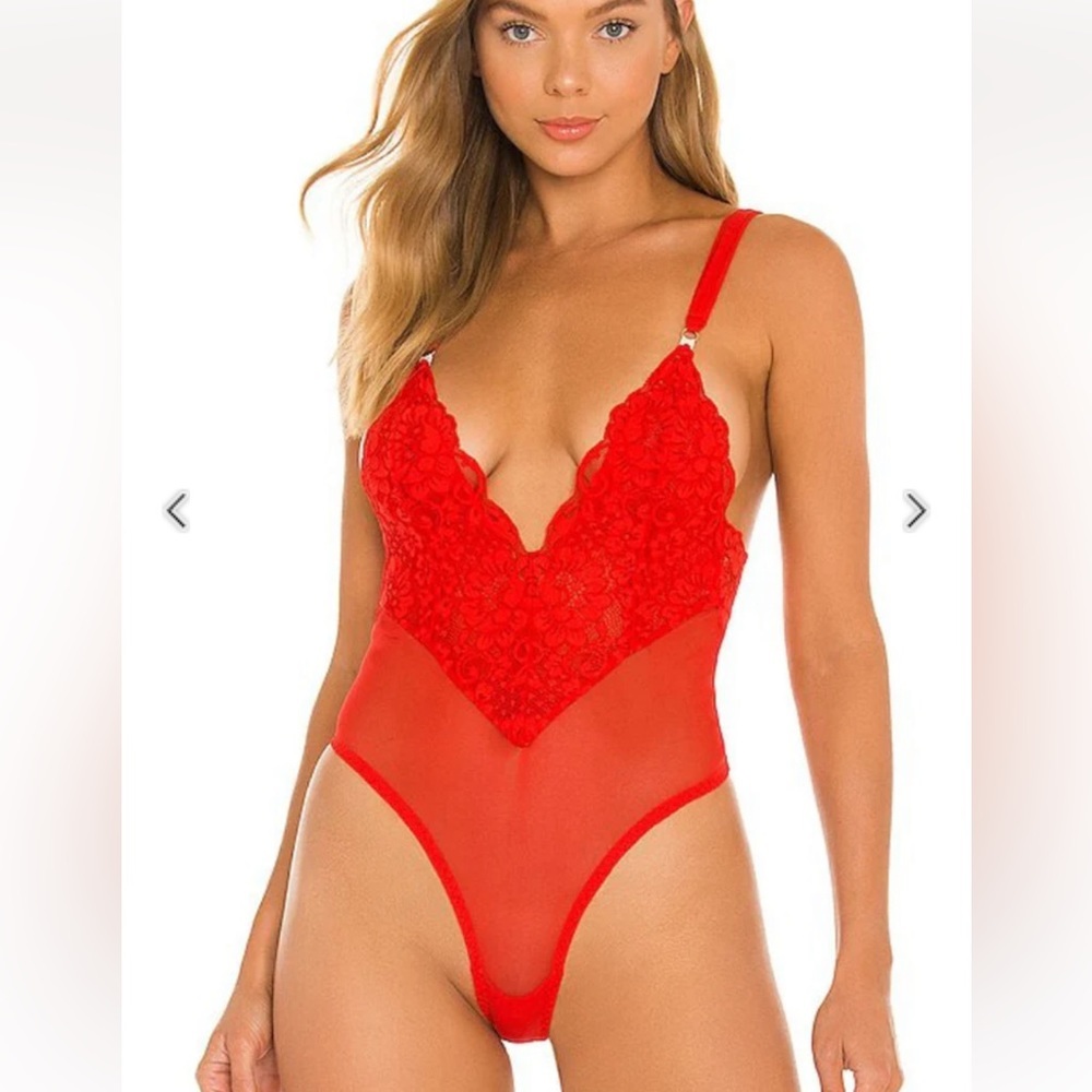 We Are Hah! | sz small NWOT | Cheap n Cheerful sexy siren red lacy bodysuit​
